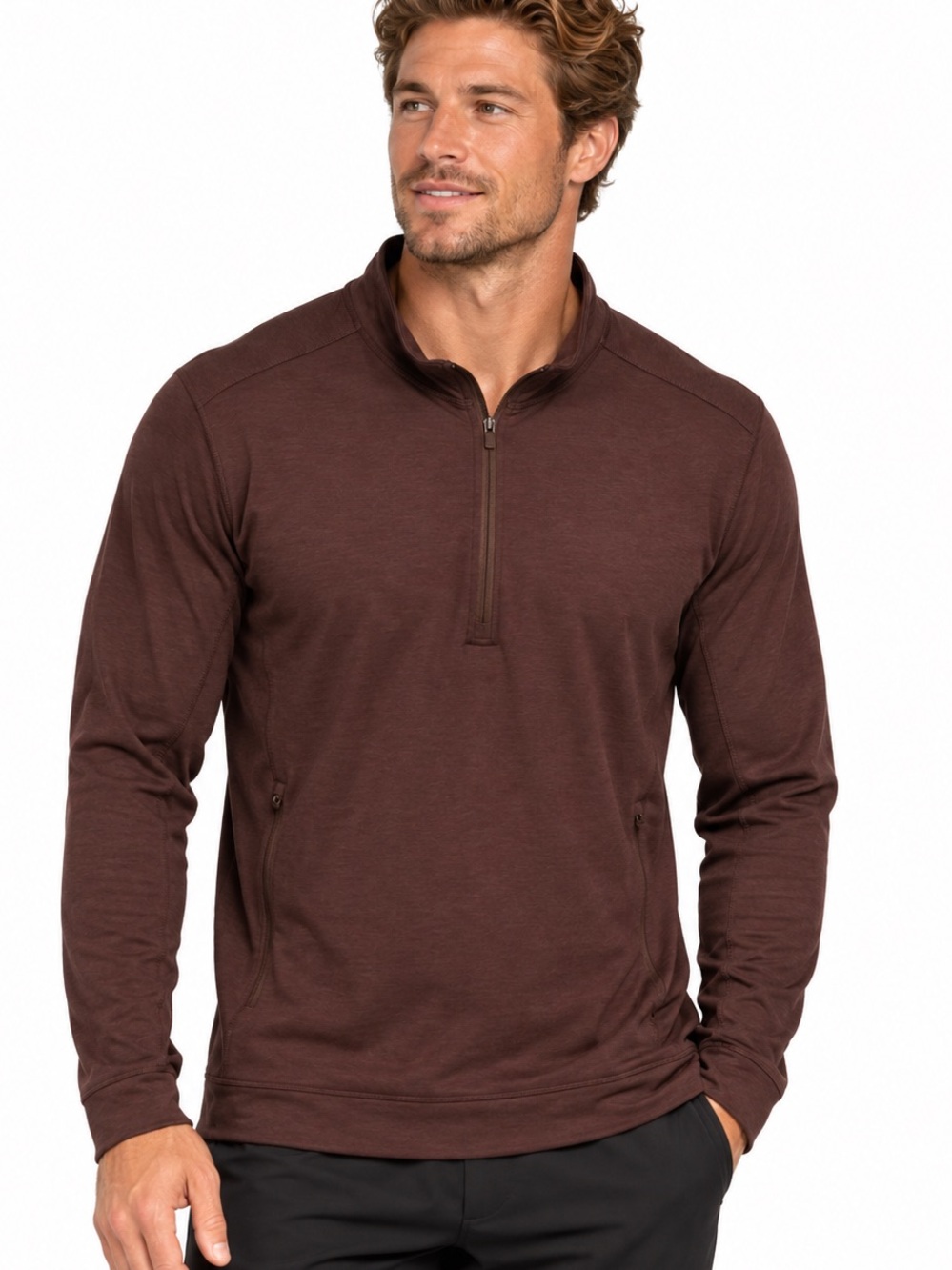 Diamonds Core Quarter-Zip Golf Pullover XXL brown